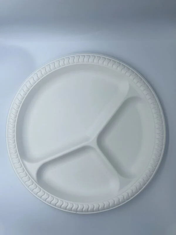 Plato con compartimentos para servir comida
