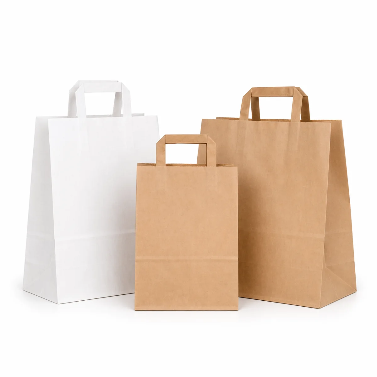 Bolsas de papel con asas para pedidos